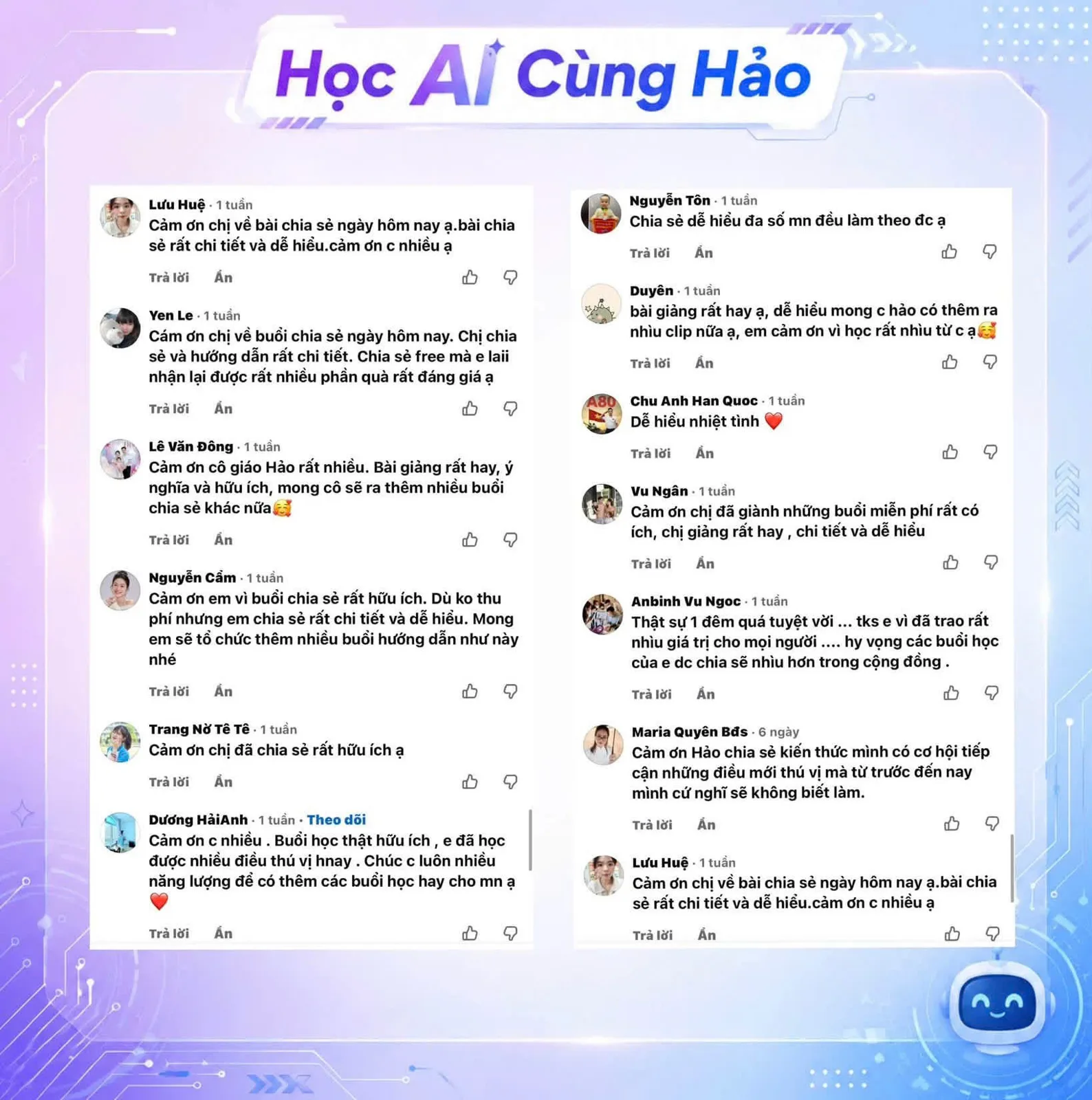 Ảnh phản hồi thực tế số 1 – CỘNG ĐỒNG NÓI GÌ VỀ HỌC AI CÙNG HẢO?