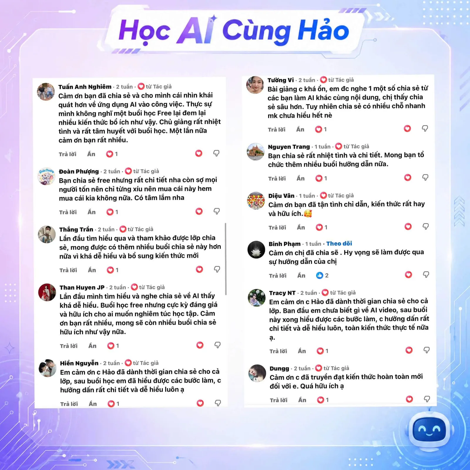 Ảnh phản hồi thực tế số 2 – CỘNG ĐỒNG NÓI GÌ VỀ HỌC AI CÙNG HẢO?