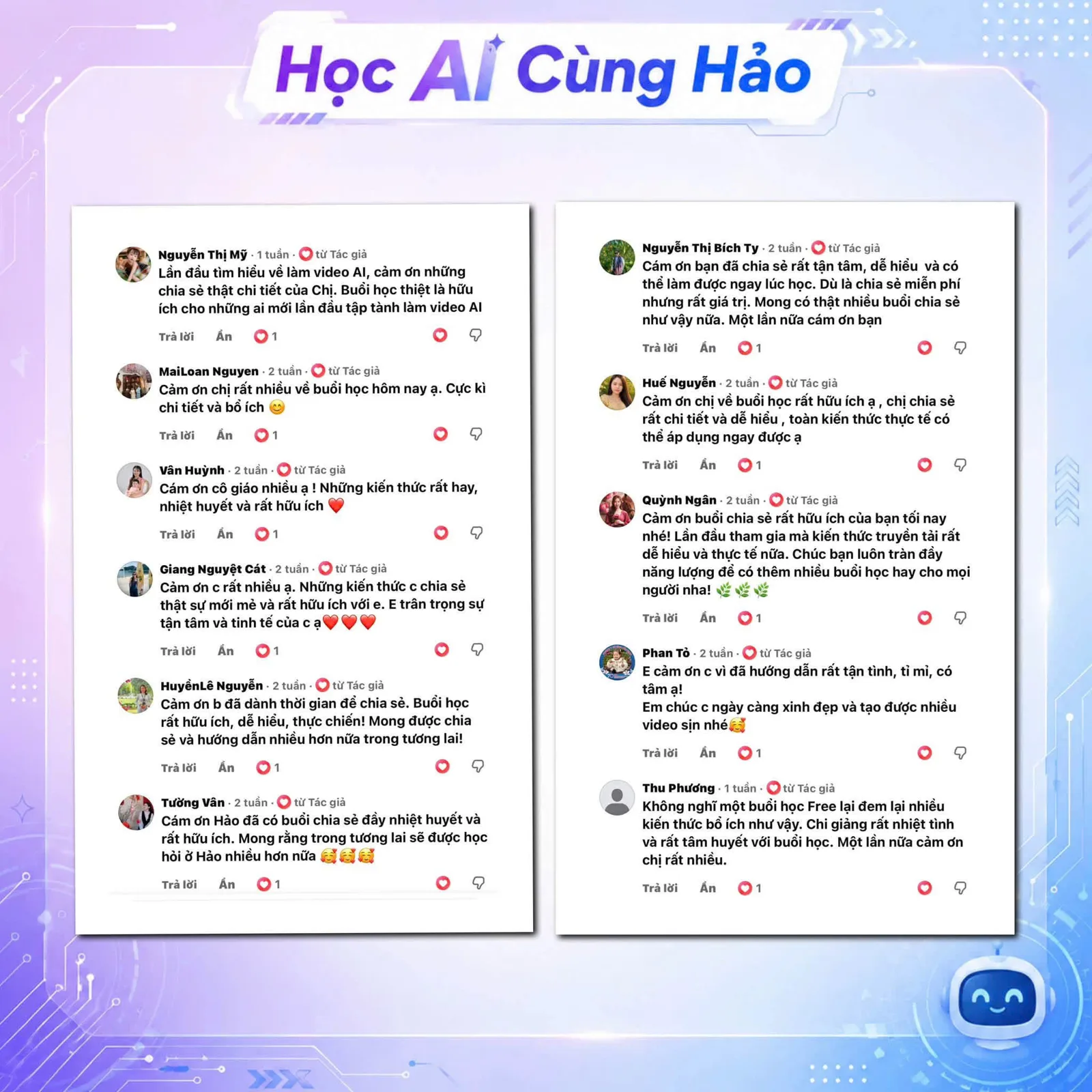 Ảnh phản hồi thực tế số 3 – CỘNG ĐỒNG NÓI GÌ VỀ HỌC AI CÙNG HẢO?