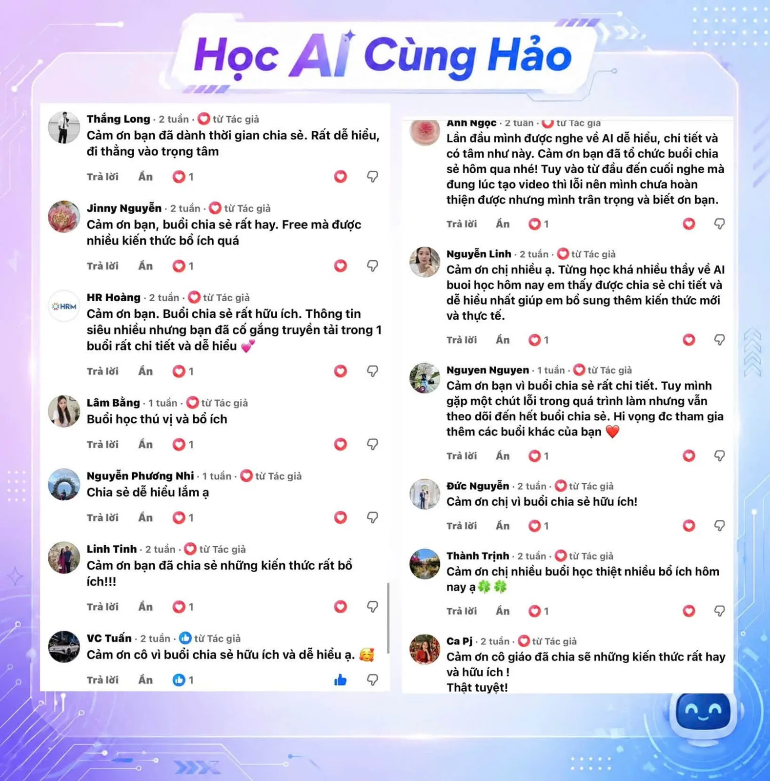 Ảnh phản hồi thực tế số 5 – CỘNG ĐỒNG NÓI GÌ VỀ HỌC AI CÙNG HẢO?