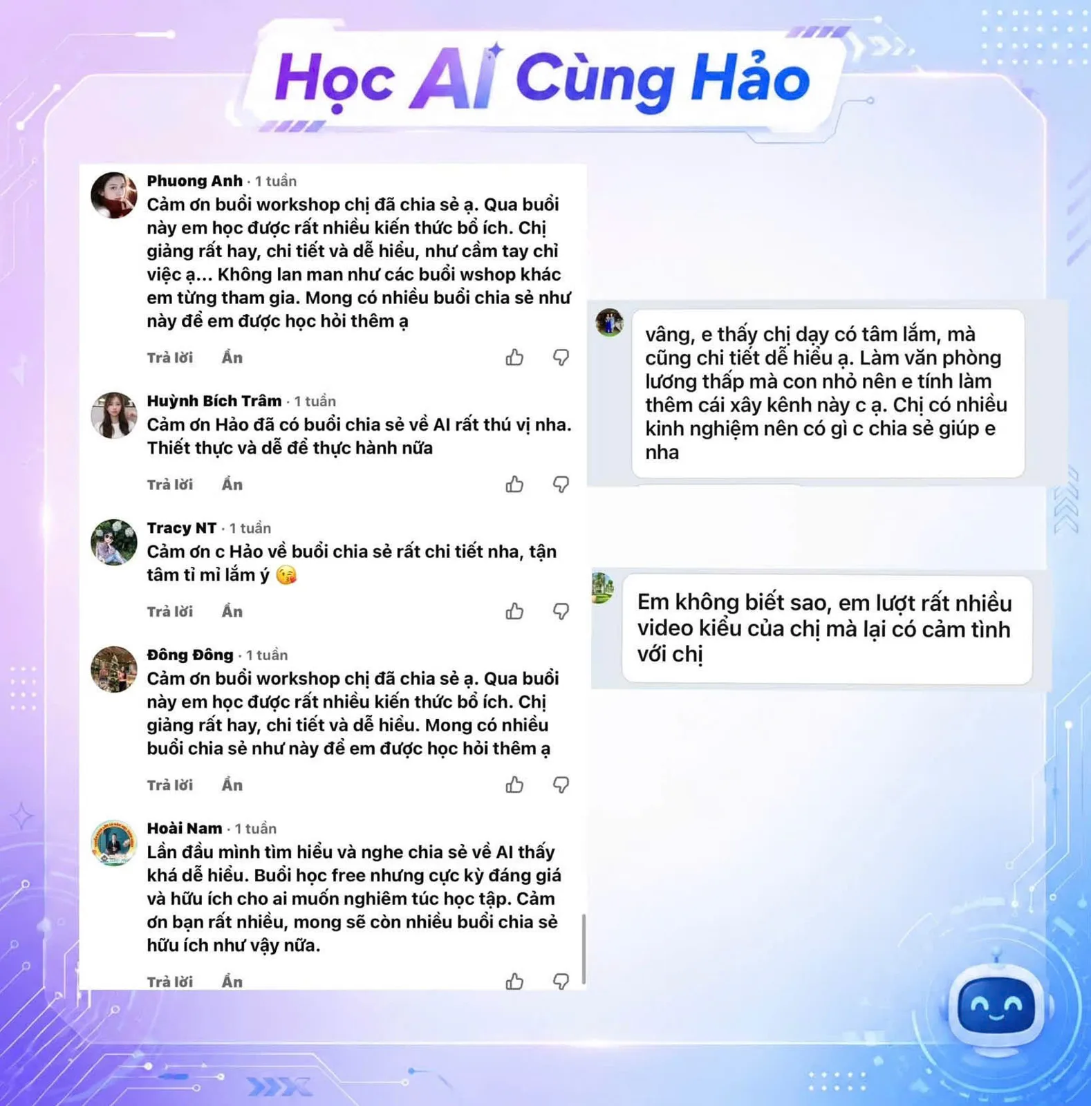 Ảnh phản hồi thực tế số 6 – CỘNG ĐỒNG NÓI GÌ VỀ HỌC AI CÙNG HẢO?